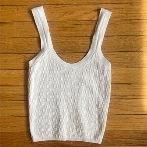 Checked knit tank top